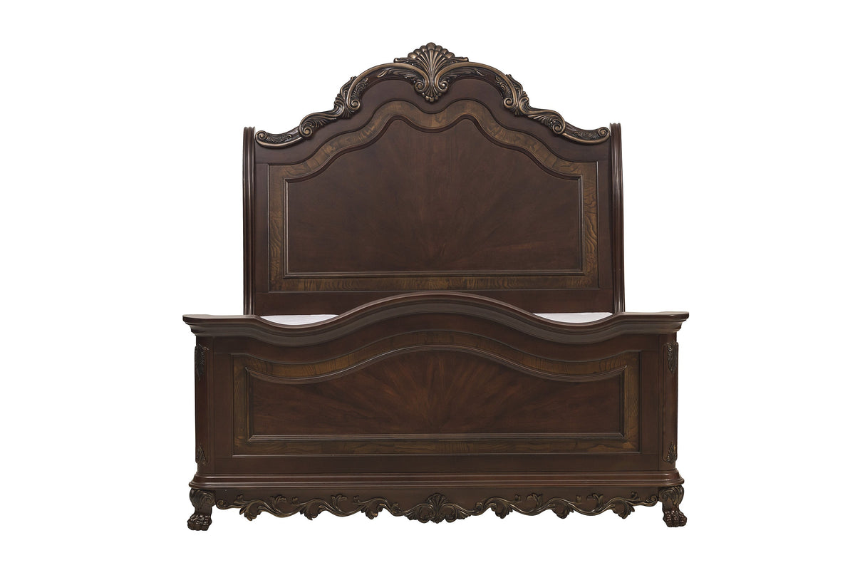 Deryn Park Cherry California King Sleigh Bed by Homelegance at Eve Furniture