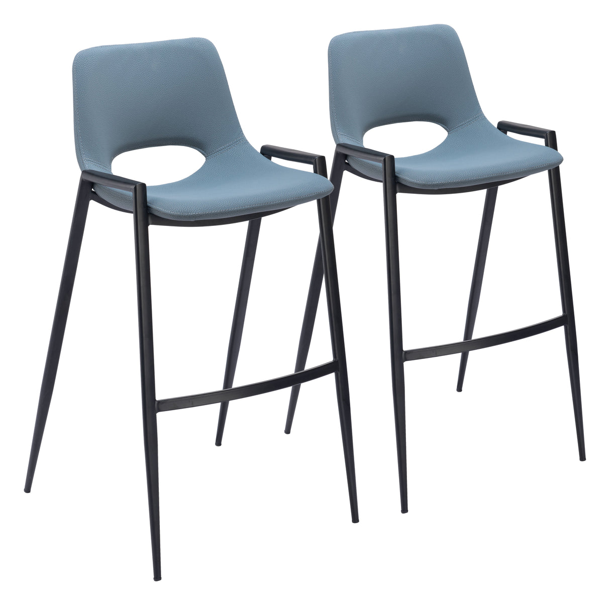Desi Azure Gray Barstool (Set of 2) by Zuomod at Eve Furniture