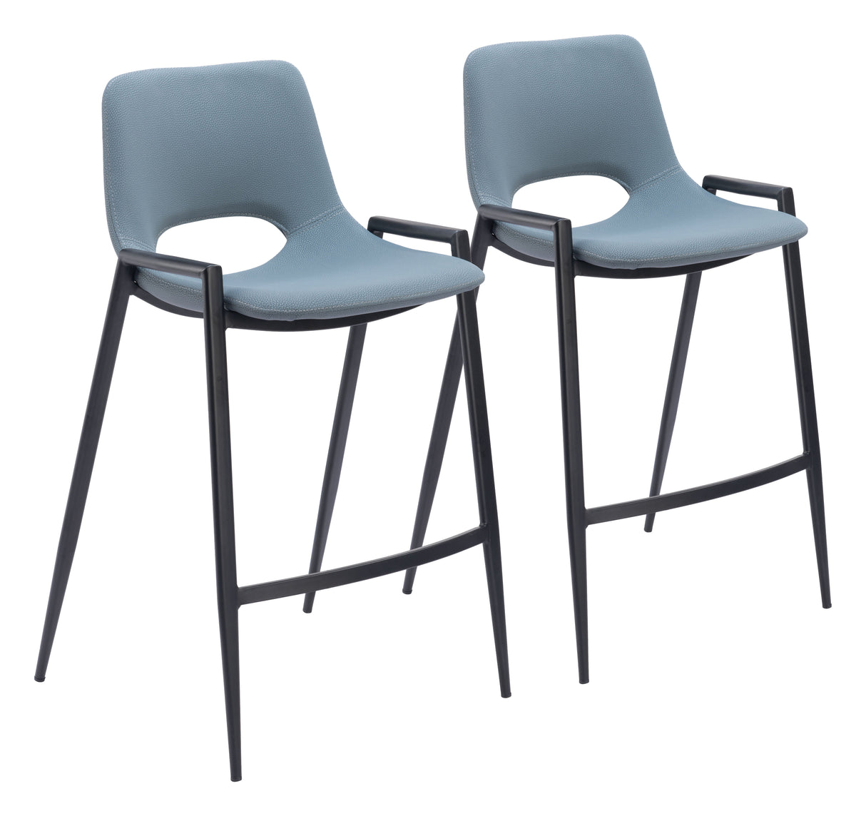 Desi Azure Gray Counter Stool (Set of 2) by Zuomod at Eve Furniture