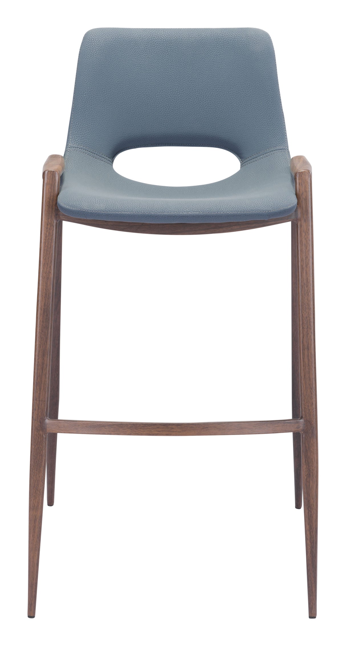 Desi Azure Gray & Walnut Barstool (Set of 2) by Zuomod at Eve Furniture