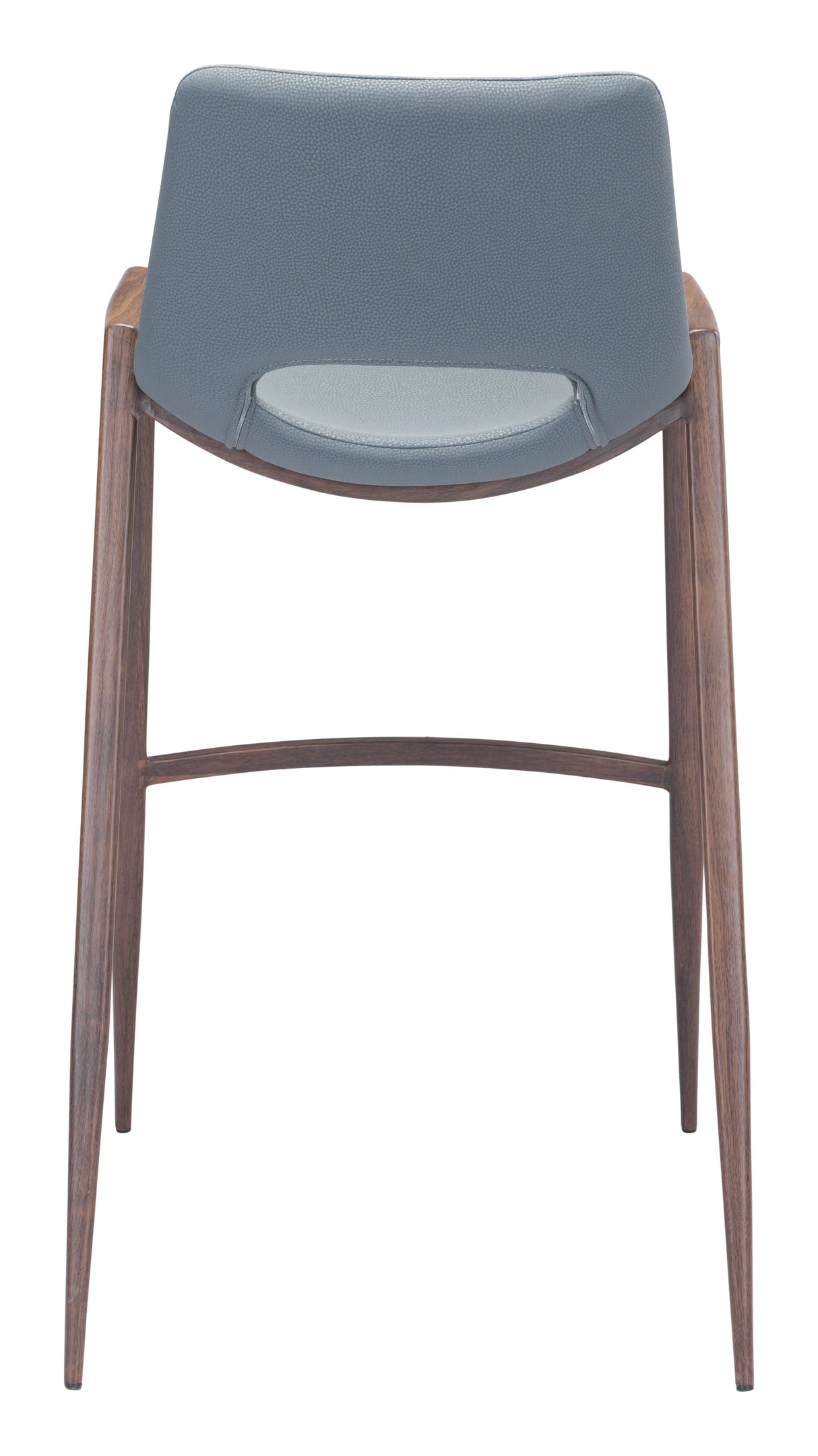 Desi Azure Gray & Walnut Barstool (Set of 2) by Zuomod at Eve Furniture