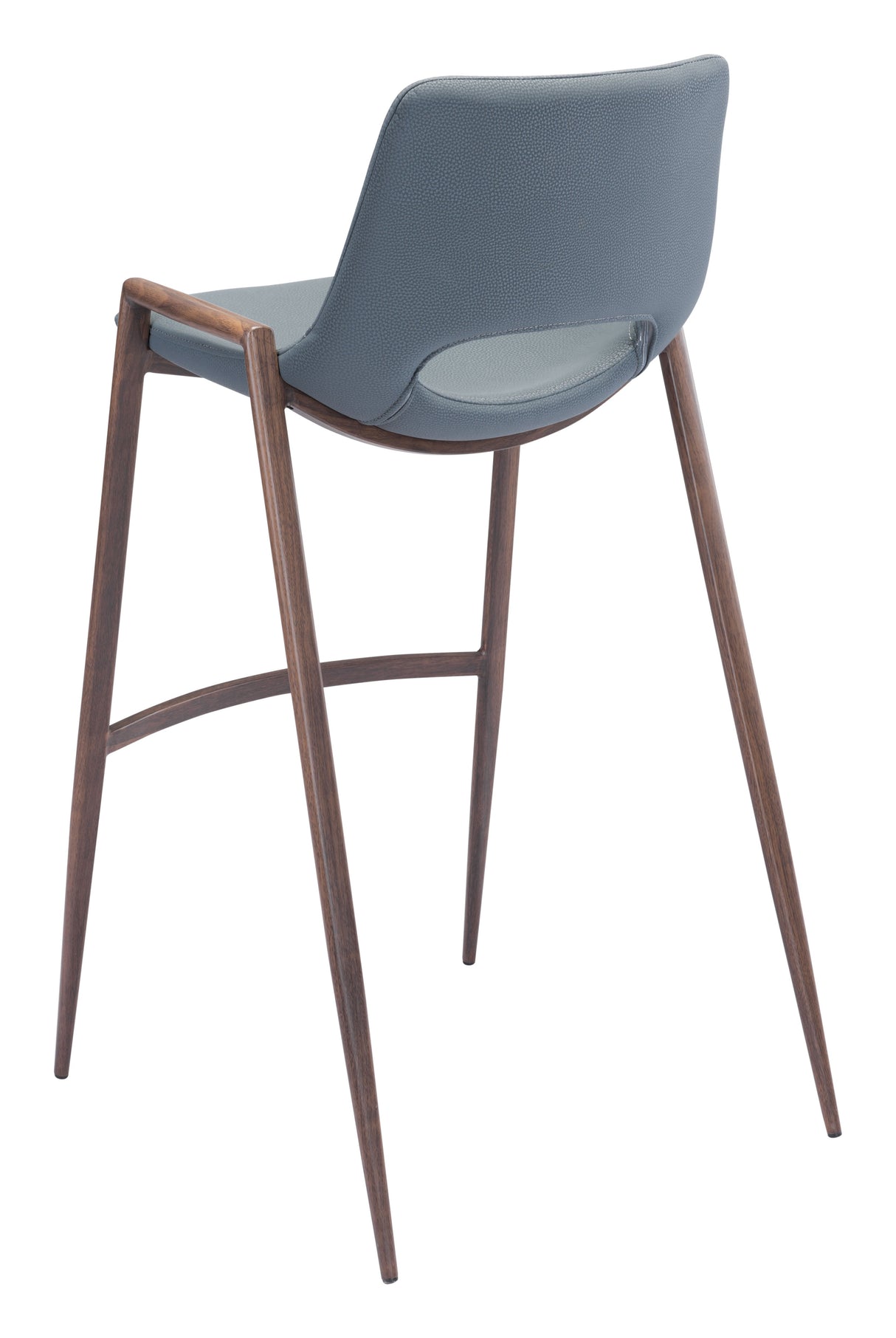 Desi Azure Gray & Walnut Barstool (Set of 2) by Zuomod at Eve Furniture