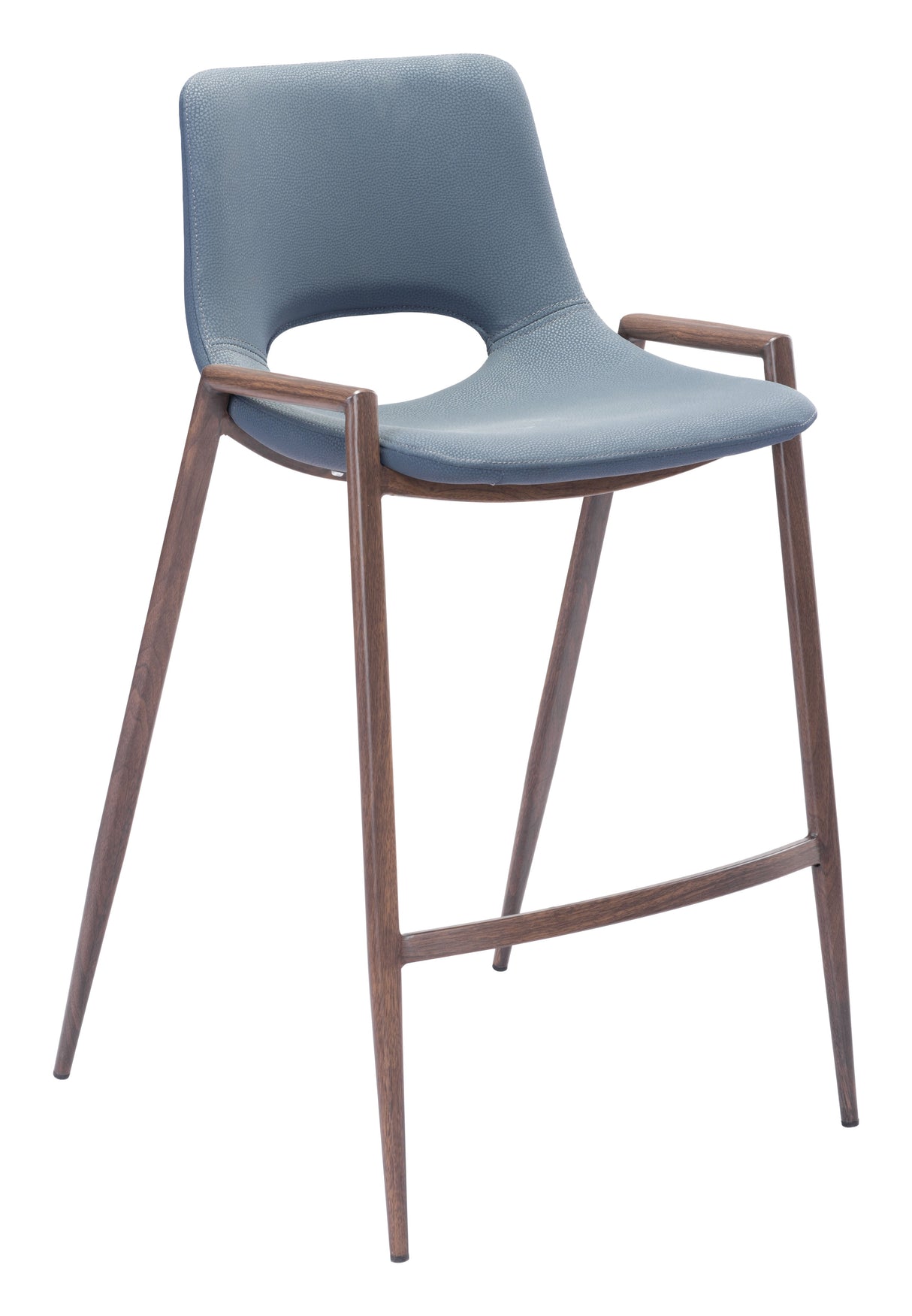 Desi Azure Gray & Walnut Counter Stool (Set of 2) by Zuomod at Eve Furniture
