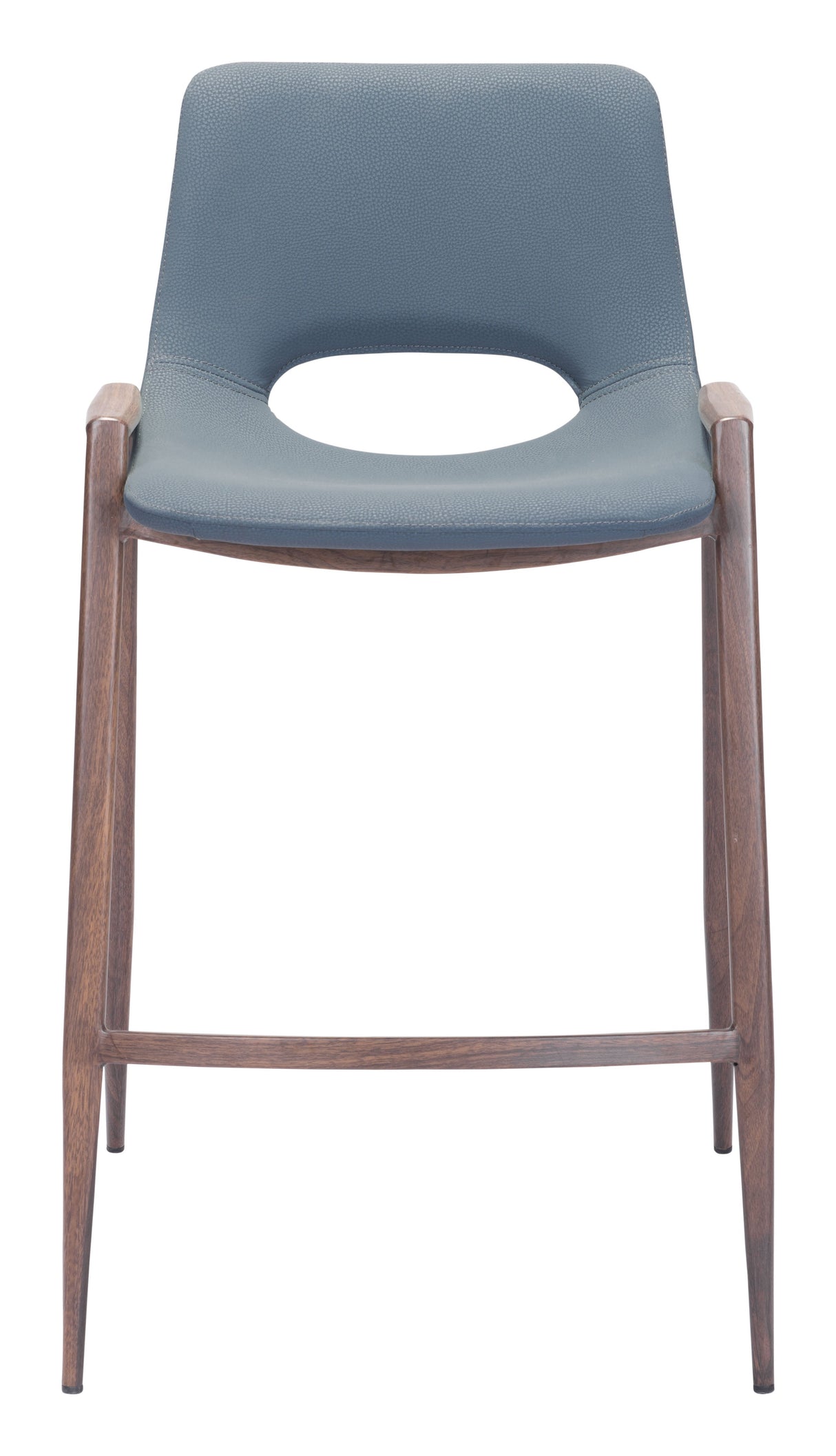 Desi Azure Gray & Walnut Counter Stool (Set of 2) by Zuomod at Eve Furniture