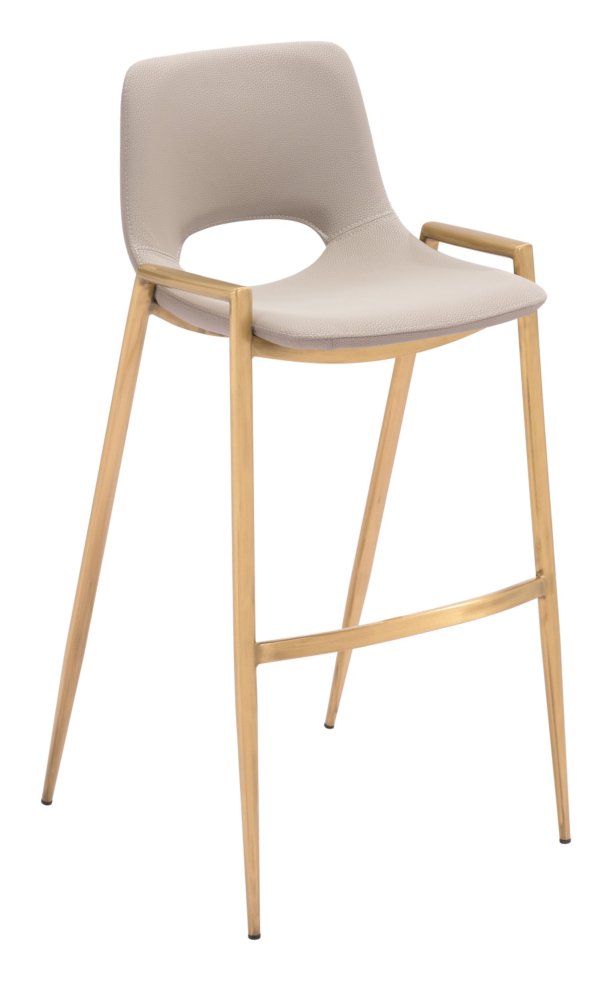 Desi Beige & Gold Barstool (Set of 2) by Zuomod at Eve Furniture