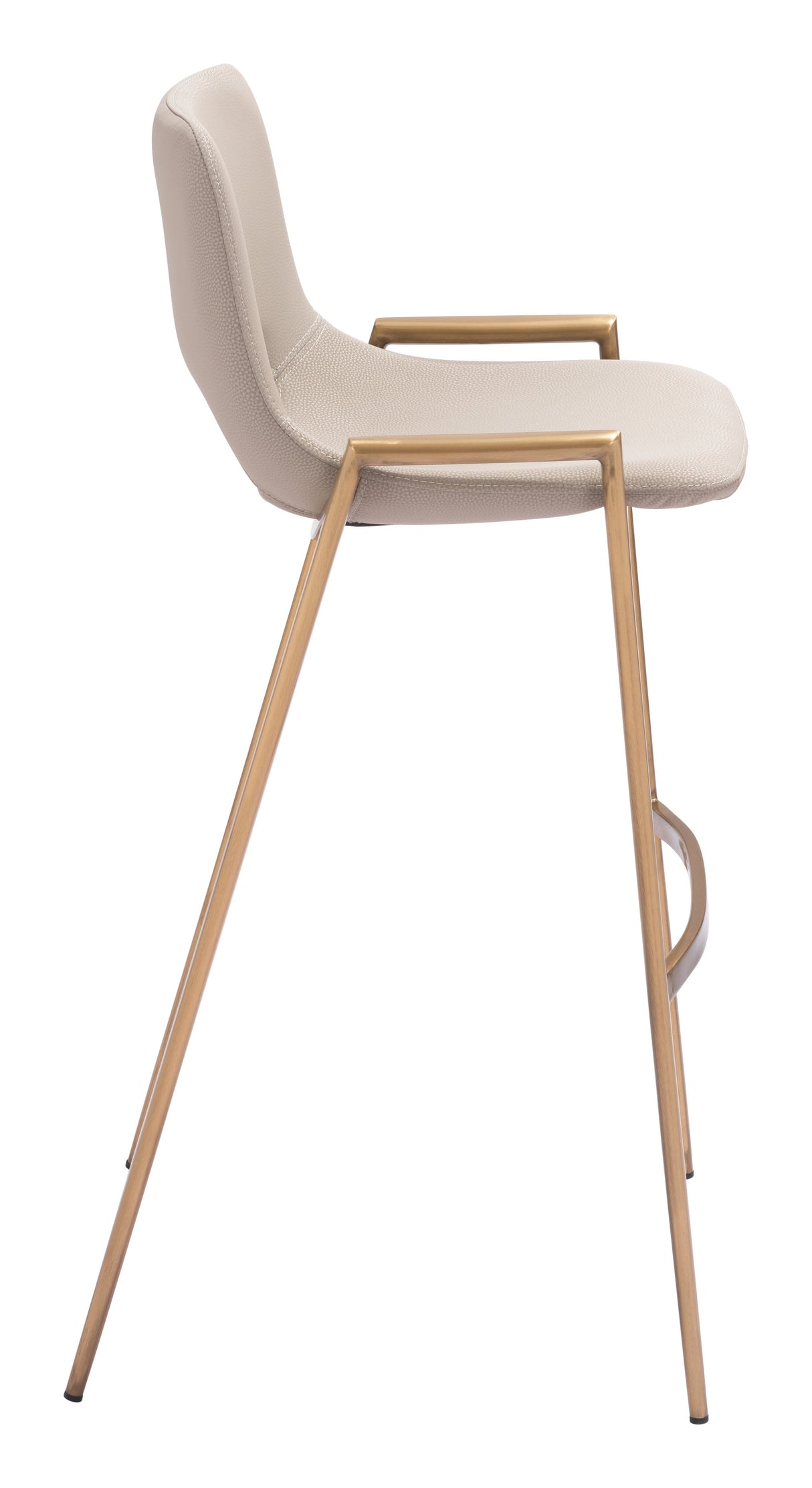 Desi Beige & Gold Barstool (Set of 2) by Zuomod at Eve Furniture