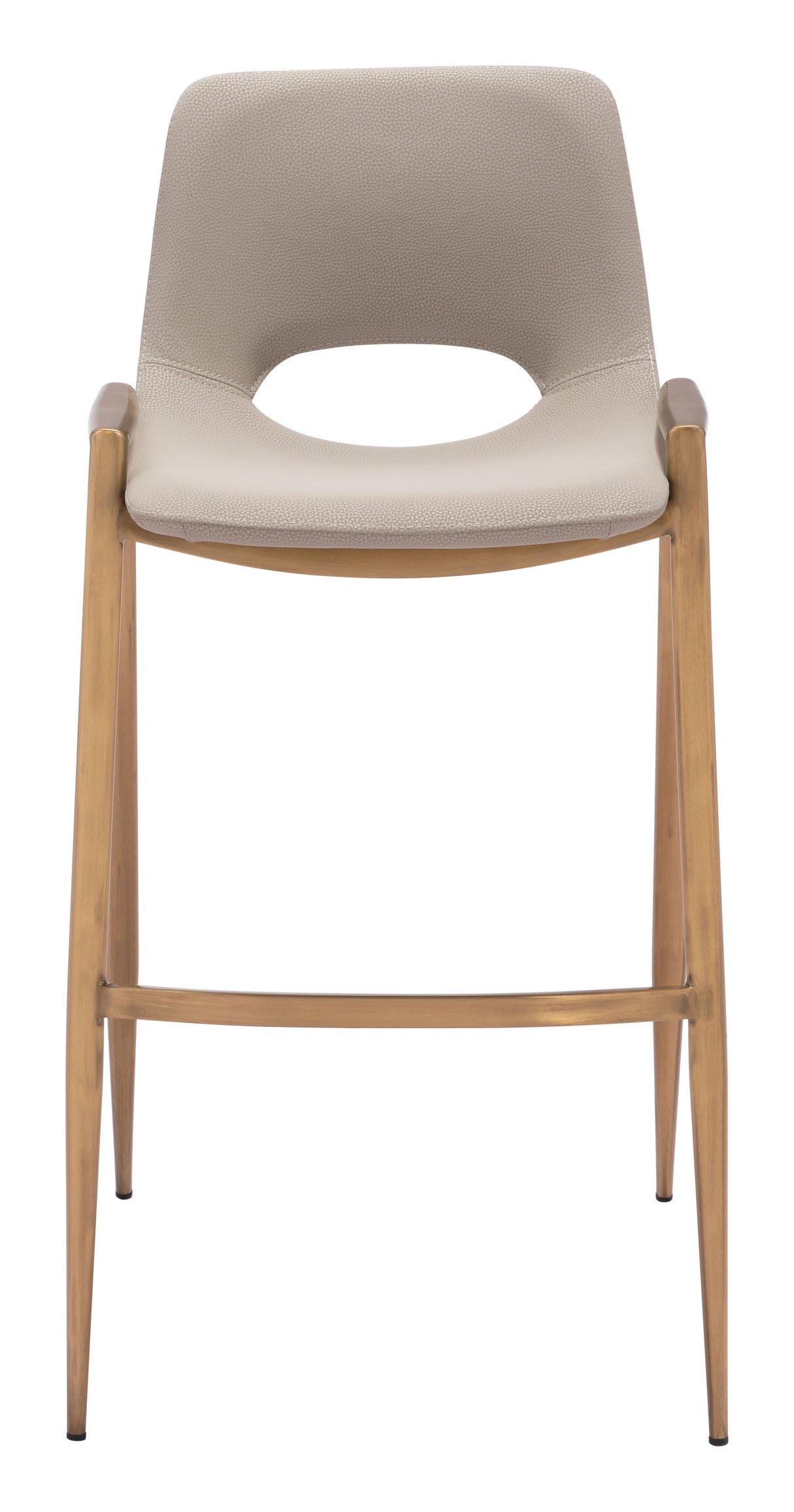 Desi Beige & Gold Barstool (Set of 2) by Zuomod at Eve Furniture