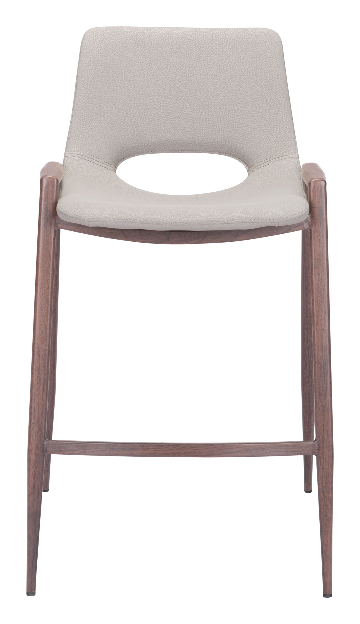 Desi Beige & Walnut Counter Stool (Set of 2) by Zuomod at Eve Furniture