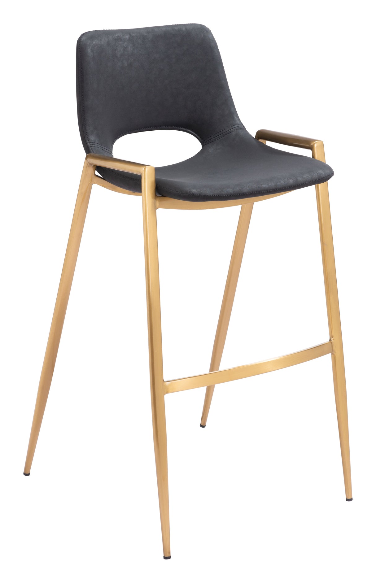 Desi Black & Gold Barstool (Set of 2) by Zuomod at Eve Furniture