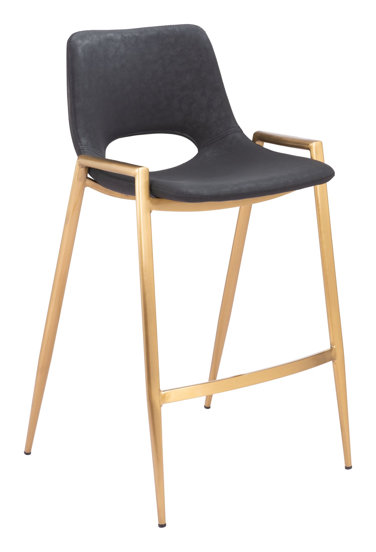 Desi Black & Gold Counter Stool (Set of 2) by Zuomod at Eve Furniture