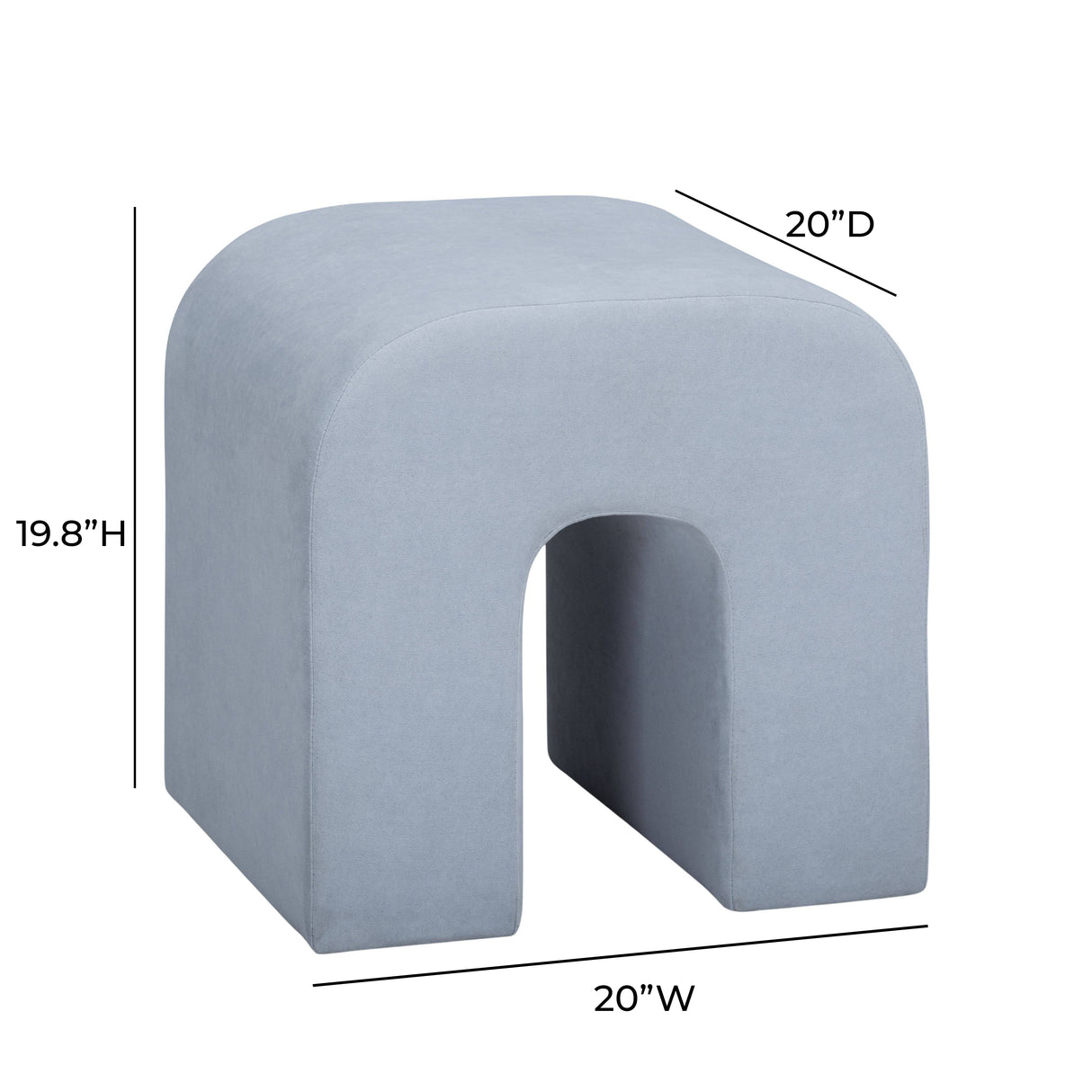 Desi Performance Velvet Ottoman by TOV Furniture at Eve Furniture