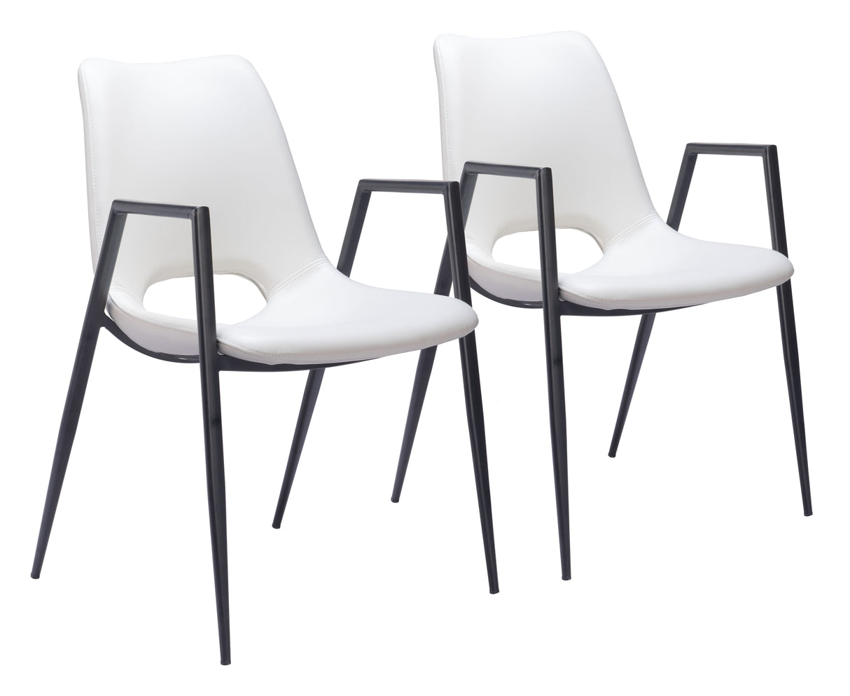 Desi White Dining Chair (Set of 2) by Zuomod at Eve Furniture