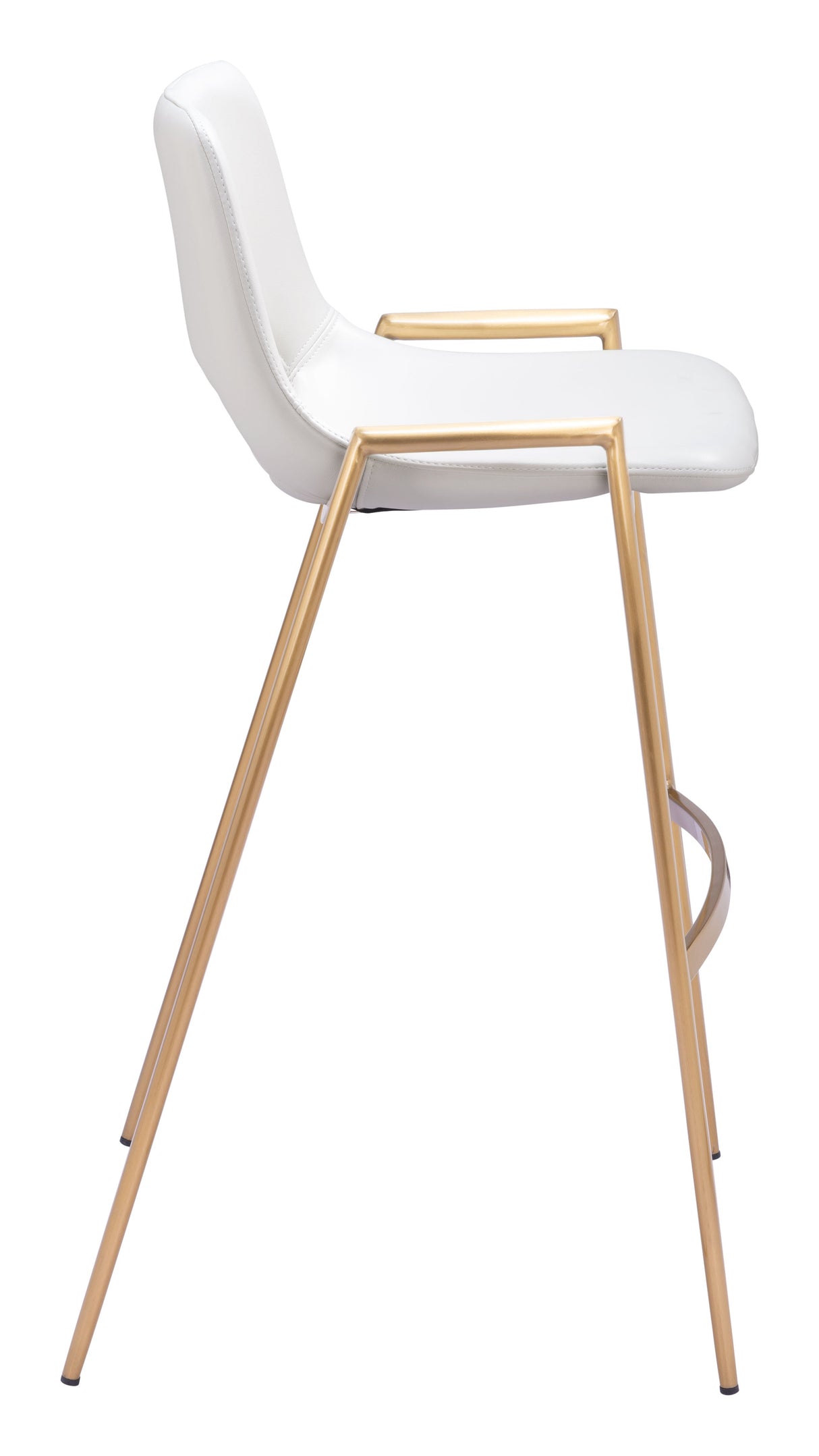 Desi White & Gold Barstool (Set of 2) by Zuomod at Eve Furniture