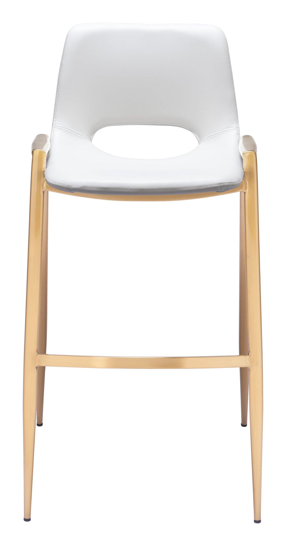 Desi White & Gold Barstool (Set of 2) by Zuomod at Eve Furniture