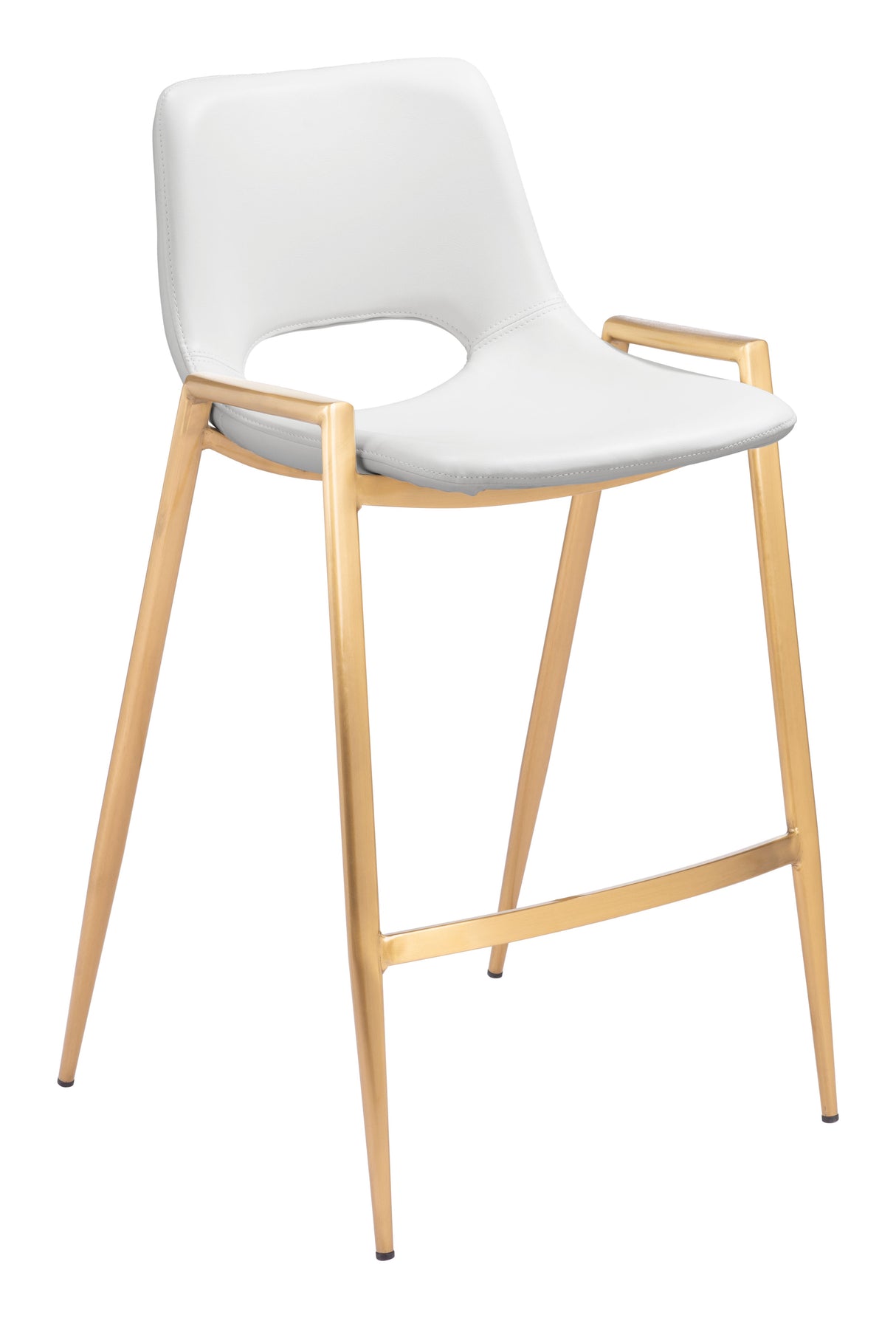 Desi White & Gold Counter Stool (Set of 2) by Zuomod at Eve Furniture