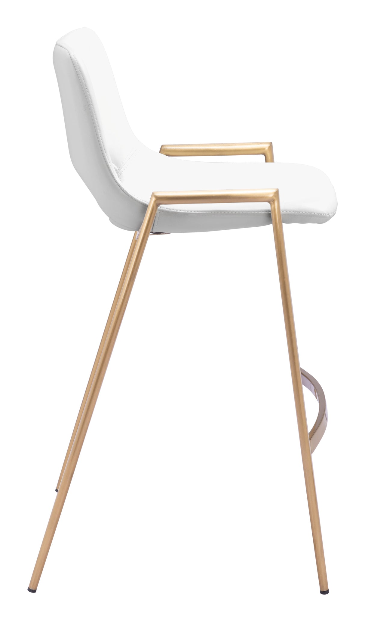 Desi White & Gold Counter Stool (Set of 2) by Zuomod at Eve Furniture