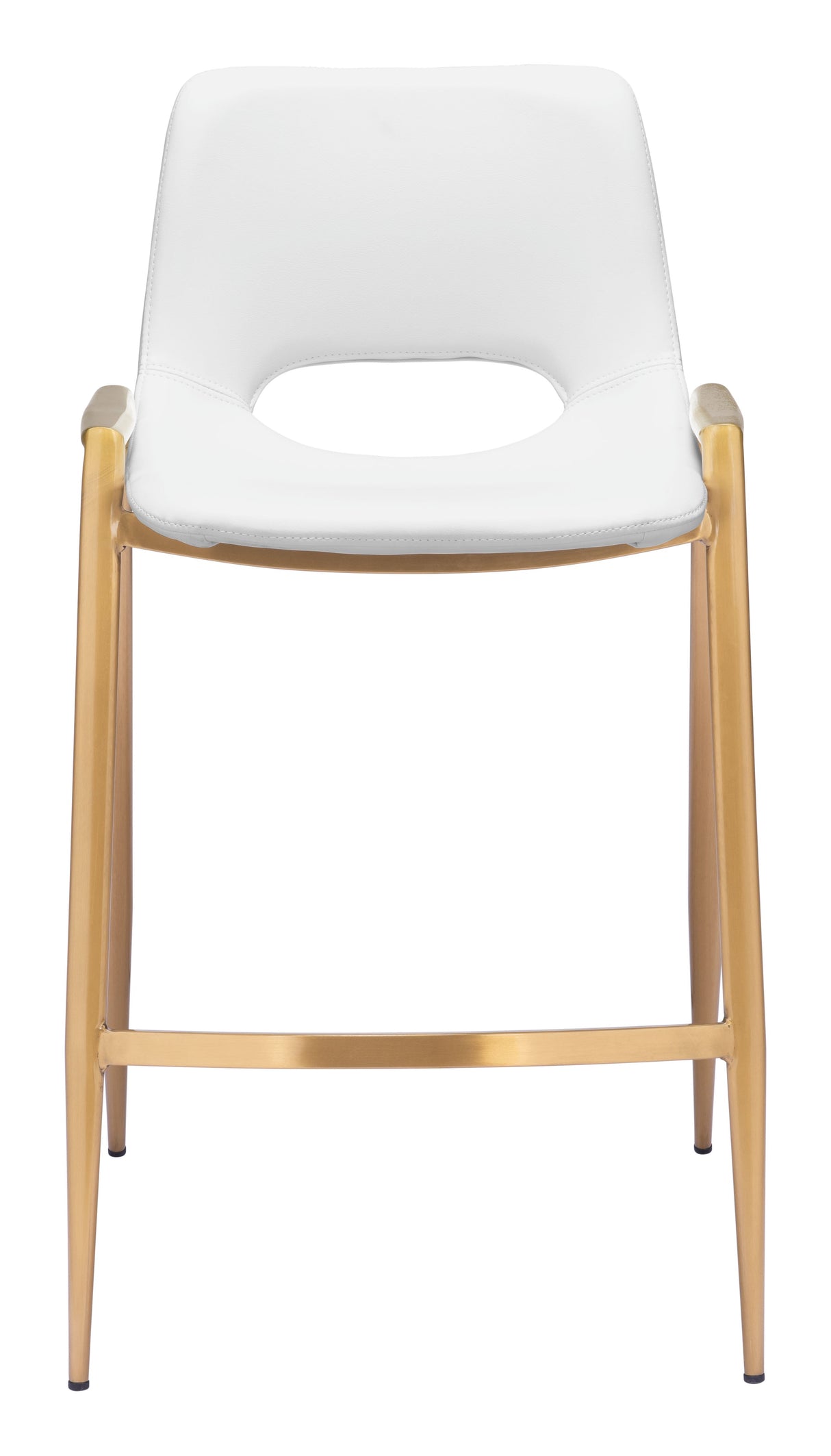 Desi White & Gold Counter Stool (Set of 2) by Zuomod at Eve Furniture