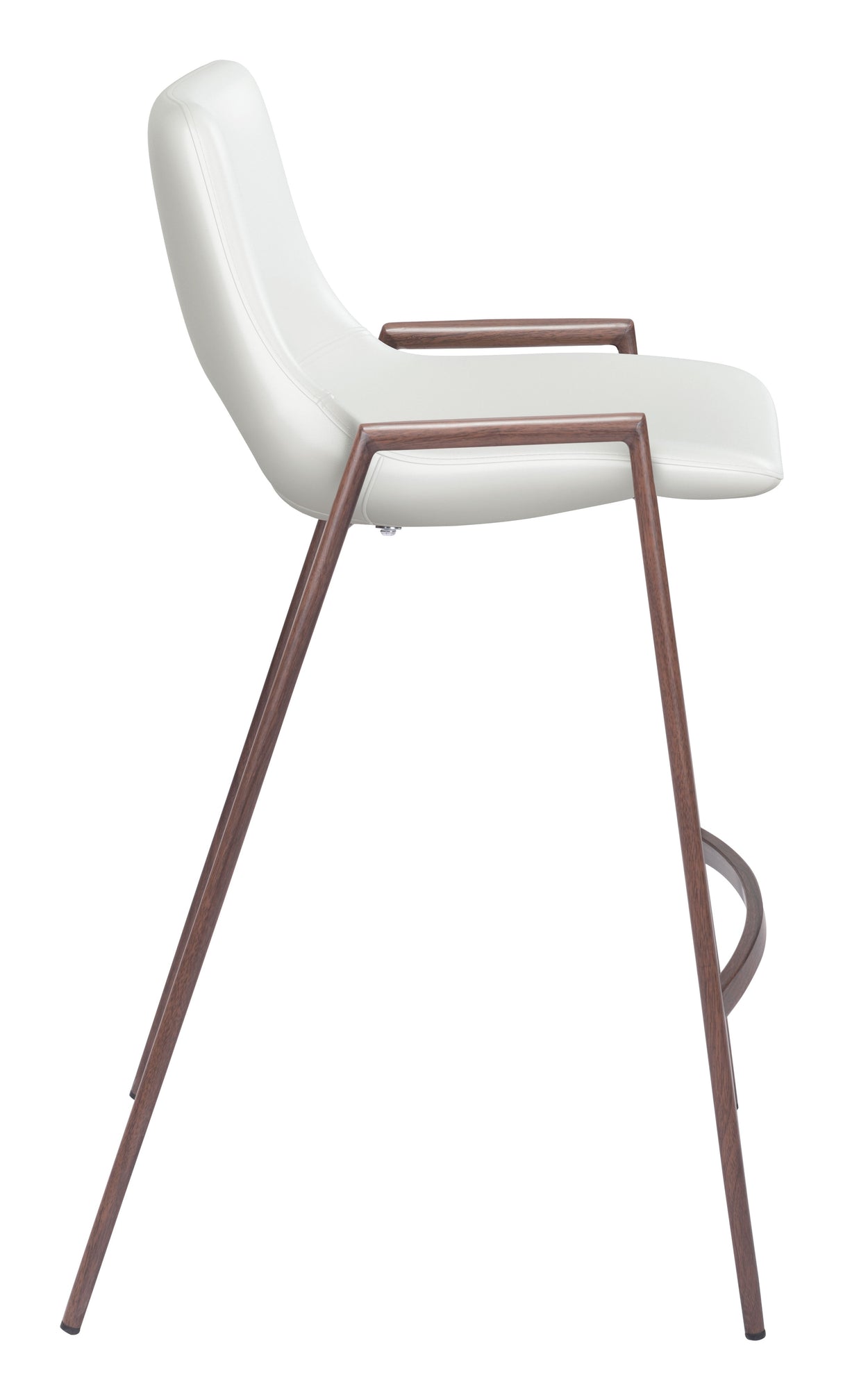Desi White & Walnut Counter Stool (Set of 2) by Zuomod at Eve Furniture
