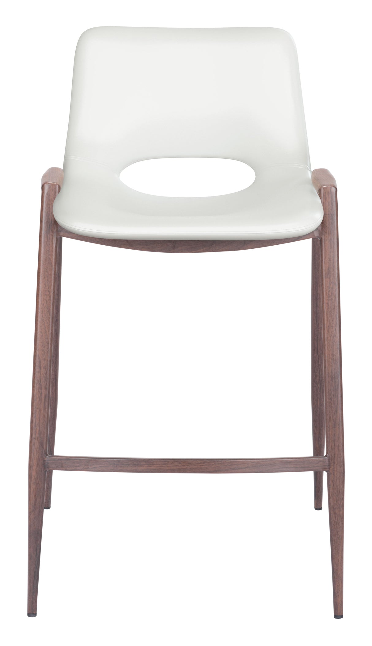 Desi White & Walnut Counter Stool (Set of 2) by Zuomod at Eve Furniture