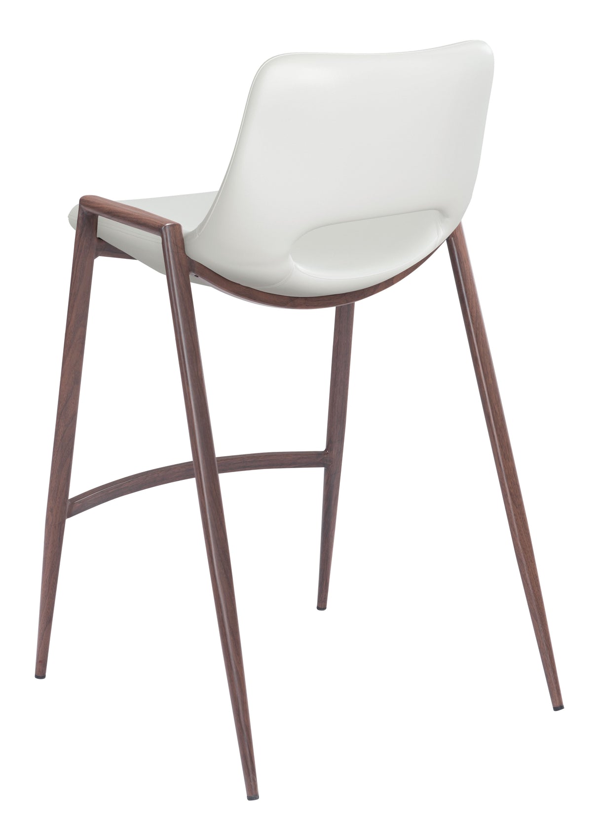 Desi White & Walnut Counter Stool (Set of 2) by Zuomod at Eve Furniture