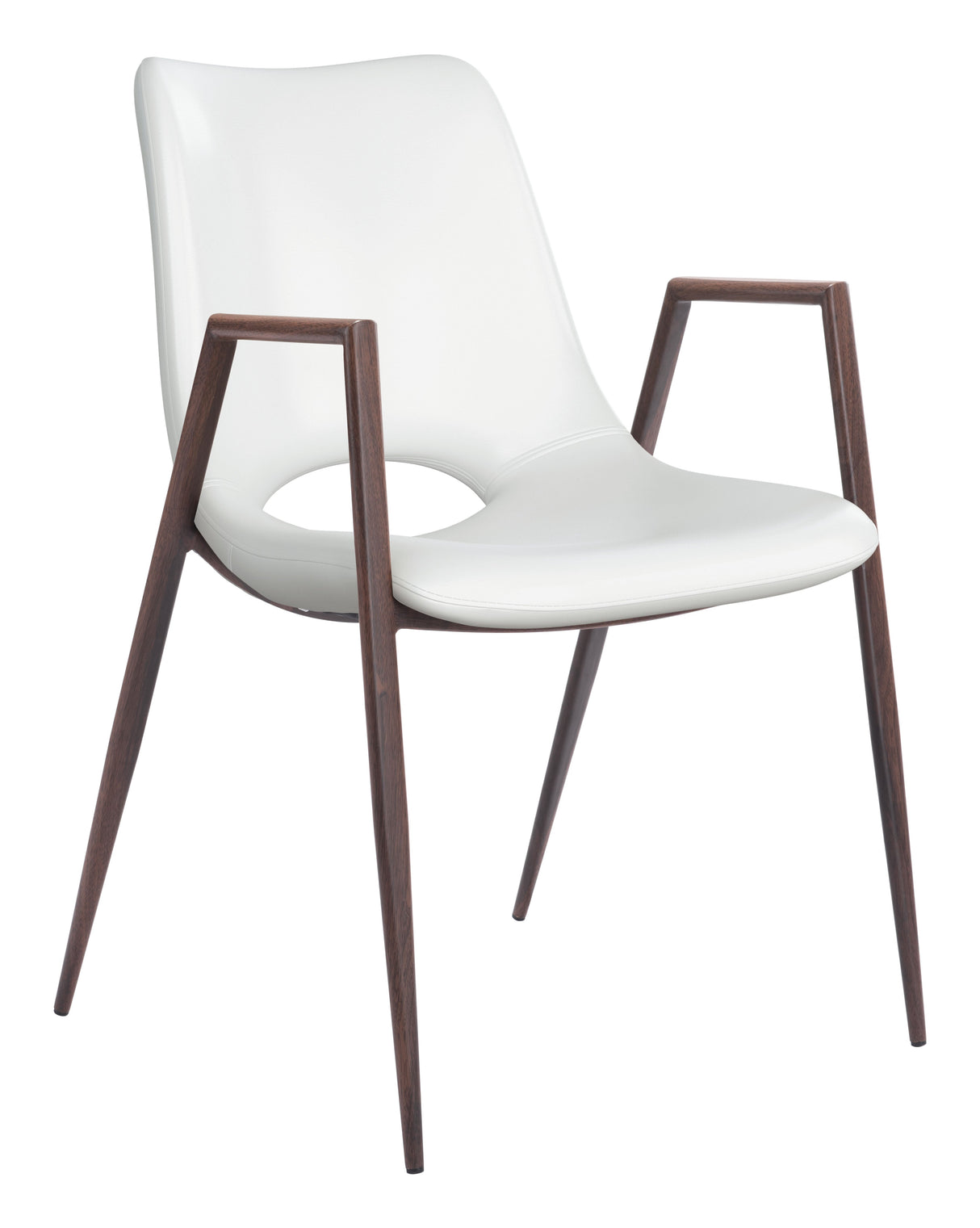 Desi White & Walnut Dining Chair (Set of 2) by Zuomod at Eve Furniture