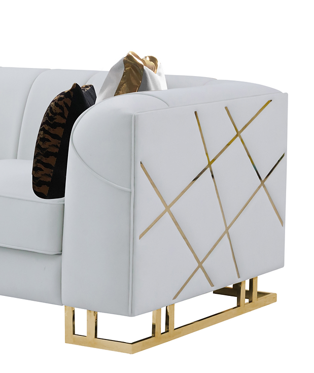 Designer Off-White Living Room Set by New Era Innovations at Eve Furniture