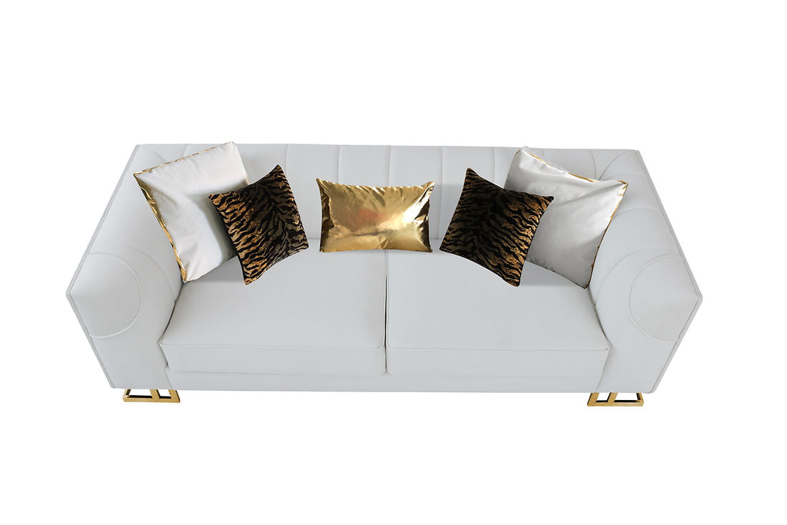 Designer Off-White Living Room Set by New Era Innovations at Eve Furniture