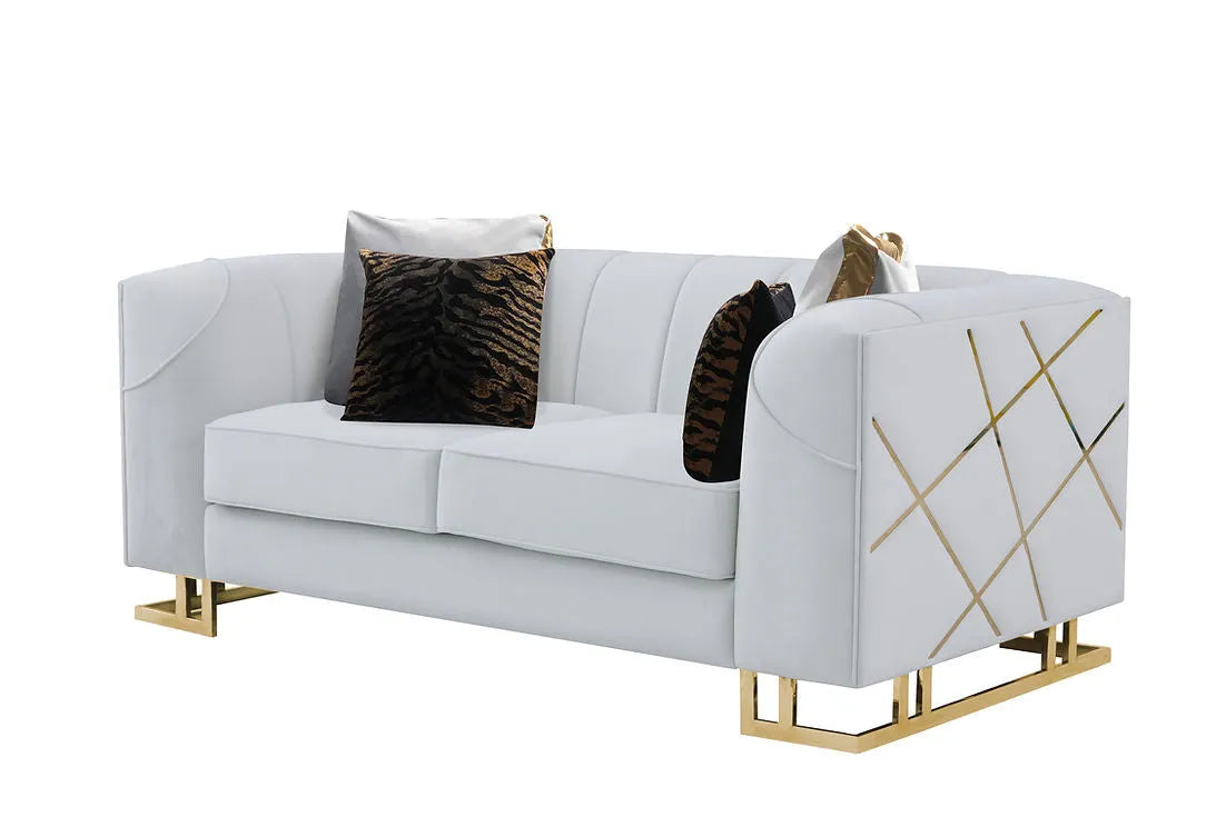 Designer Off-White Living Room Set by New Era Innovations at Eve Furniture