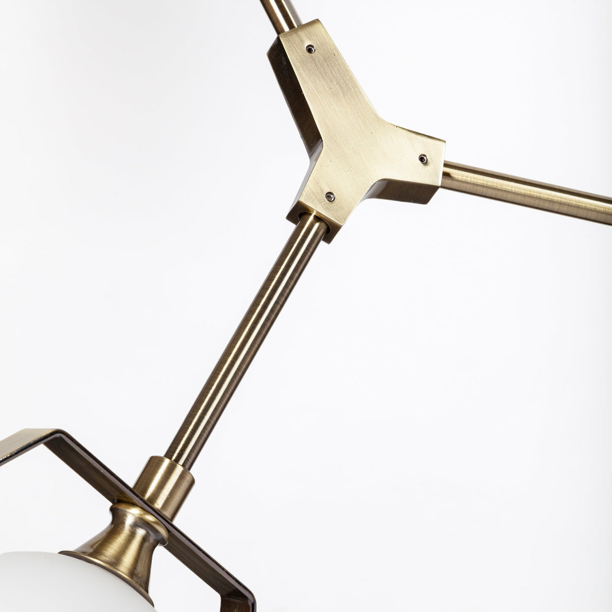 Desousa II Champagne Metal Multi-Arm Three Light Chandelier by Mercana at Eve Furniture