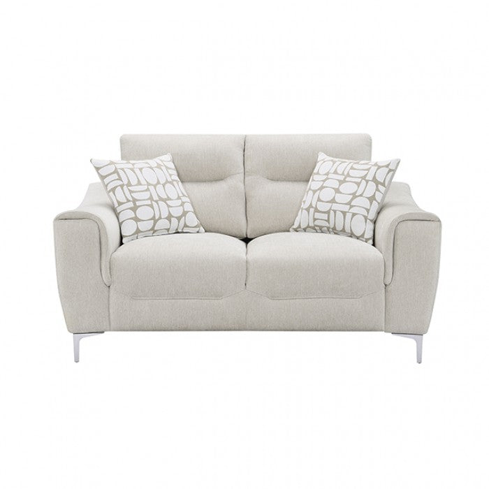 Desta Light Taupe Brown Loveseat by Furniture of America at Eve Furniture