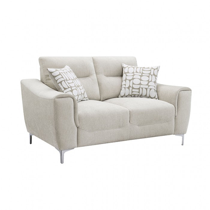 Desta Light Taupe Brown Loveseat by Furniture of America at Eve Furniture