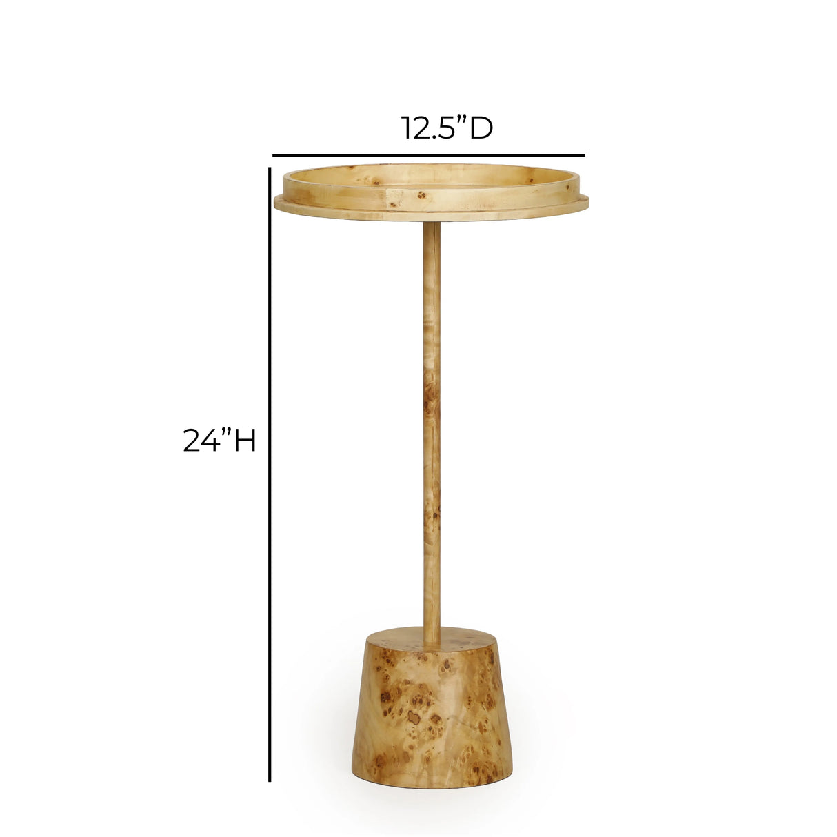 Destin Natural Burl Designer Side Table by TOV Furniture at Eve Furniture