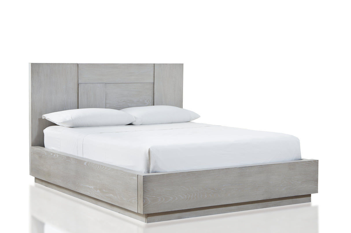 Destination Wood Queen Panel Bed in Cotton Grey by Modus Furniture at Eve Furniture