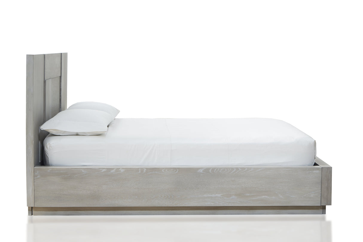 Destination Wood Queen Panel Bed in Cotton Grey by Modus Furniture at Eve Furniture