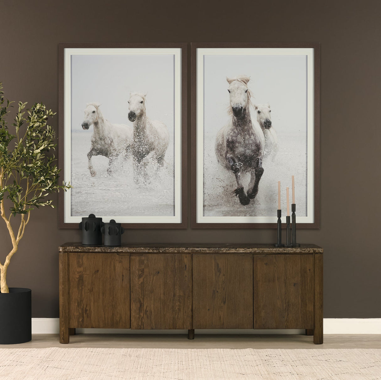 Determination Horse(Set of 2) by Irene Sucocki a Hand Embellished Framed Art Photo Print under Glass by Mercana at Eve Furniture