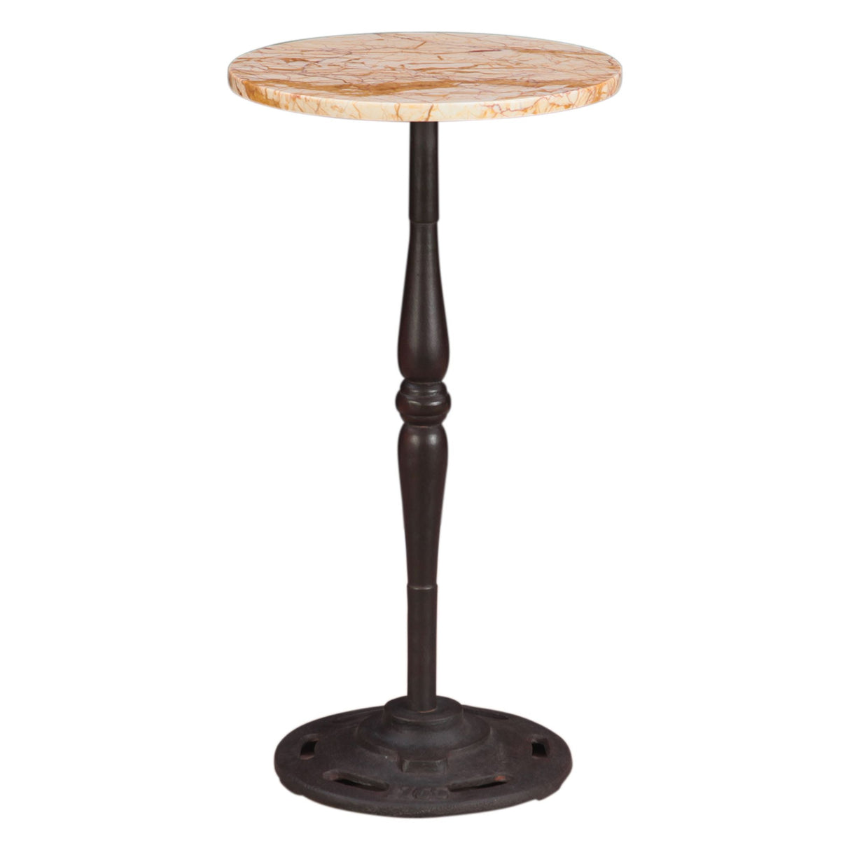 Detroit 12" Side Table in Retro Impulse Marble with Casted Base by Home Trends & Design at Eve Furniture