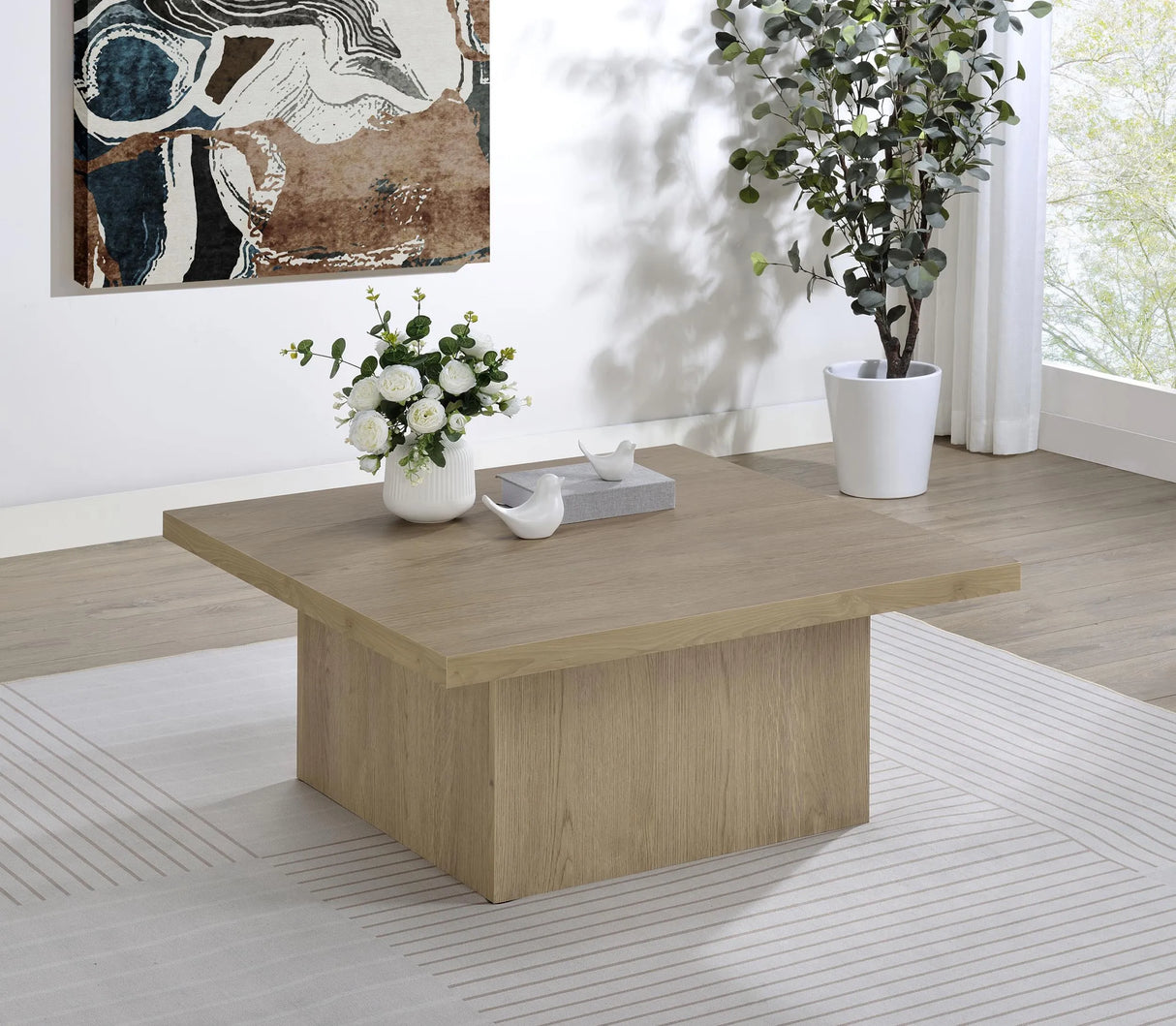 Devar Latte Square Engineered Wood Cocktail Coffee Table by Coaster at Eve Furniture