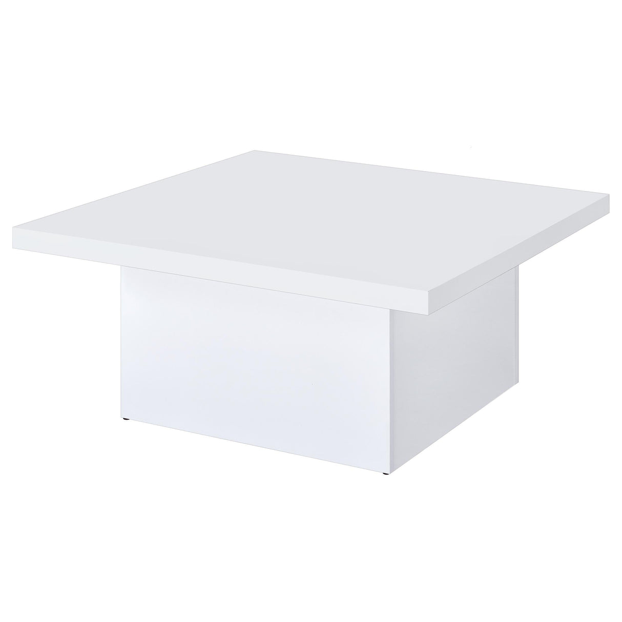Devar White High Gloss 2-Piece Square Coffee End Table Set by Coaster at Eve Furniture