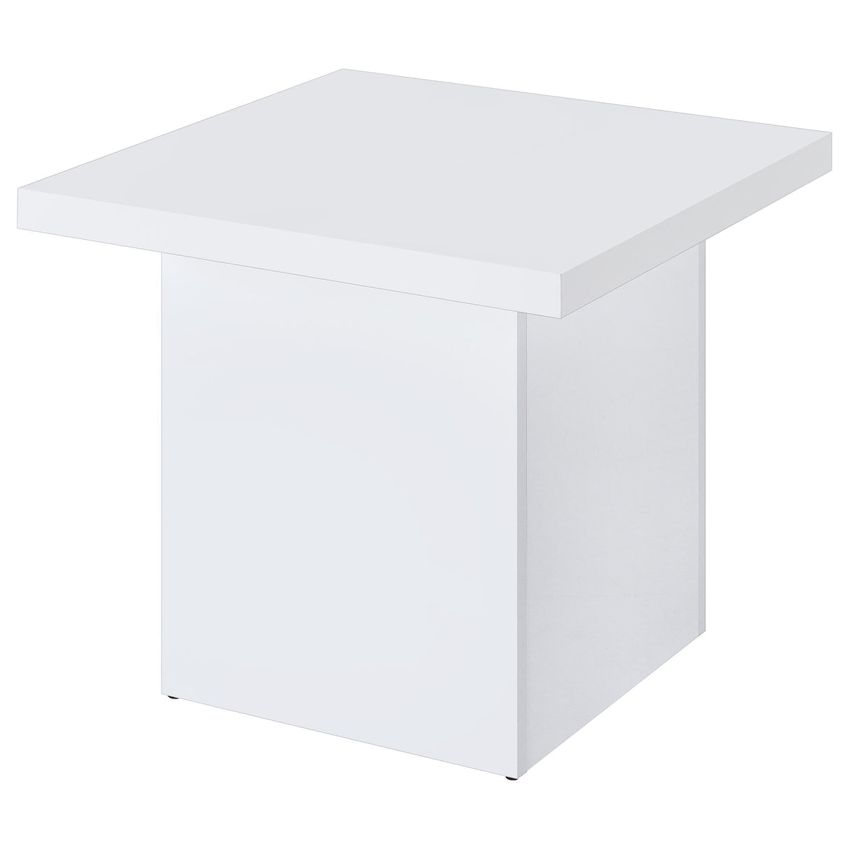 Devar White High Gloss 2-Piece Square Coffee End Table Set by Coaster at Eve Furniture