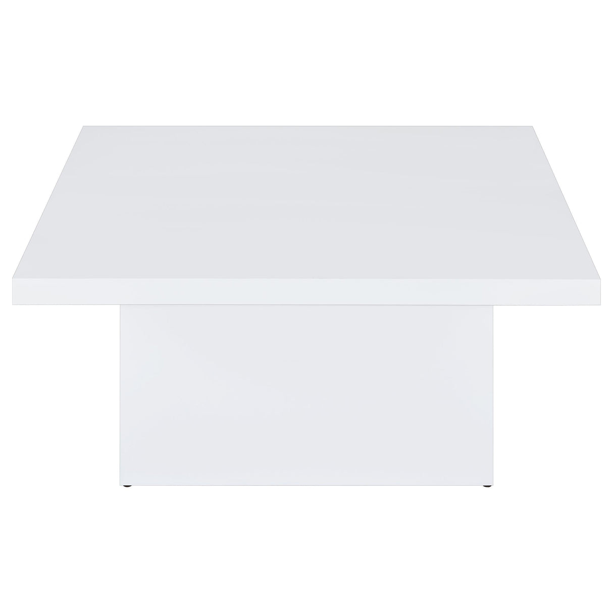 Devar White High Gloss Square Engineered Wood Coffee Table by Coaster at Eve Furniture