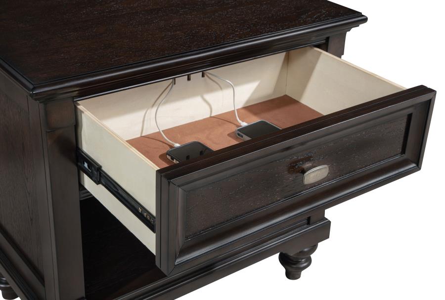 Devon Wine Red and Dark Oak 5-Piece Eastern King Bedroom Set by Coaster at Eve Furniture