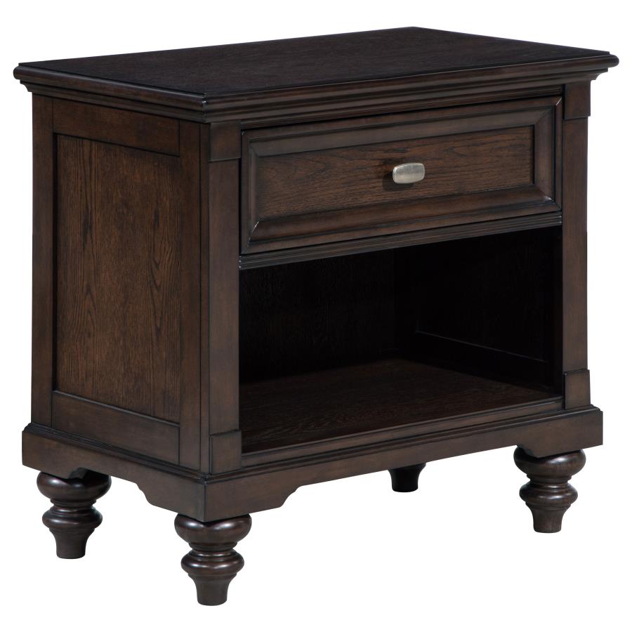 Devon Wine Red and Dark Oak 5-Piece Eastern King Bedroom Set by Coaster at Eve Furniture