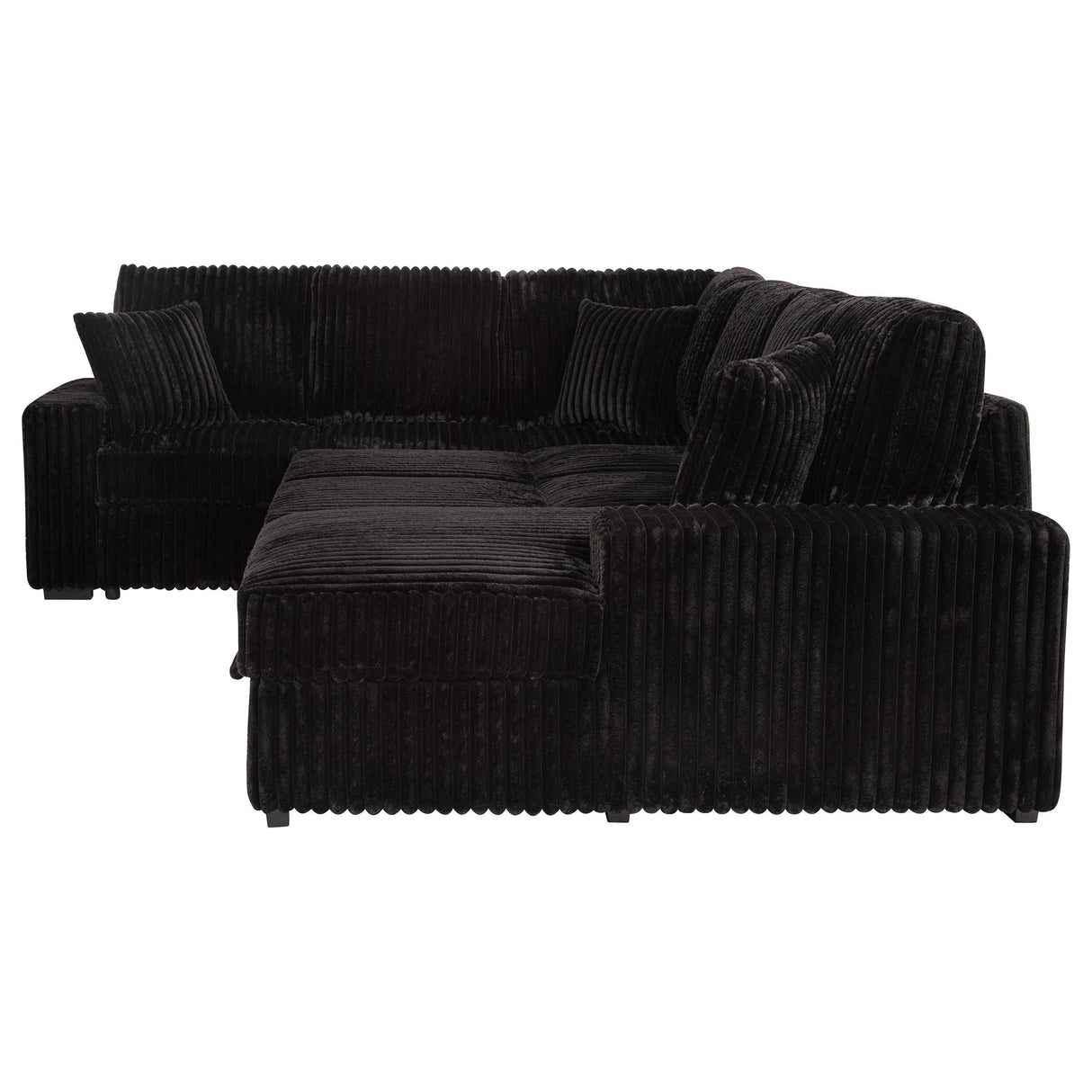 Devonshire Black Sleeper Sectional Sofa Storage Chaise by Coaster at Eve Furniture