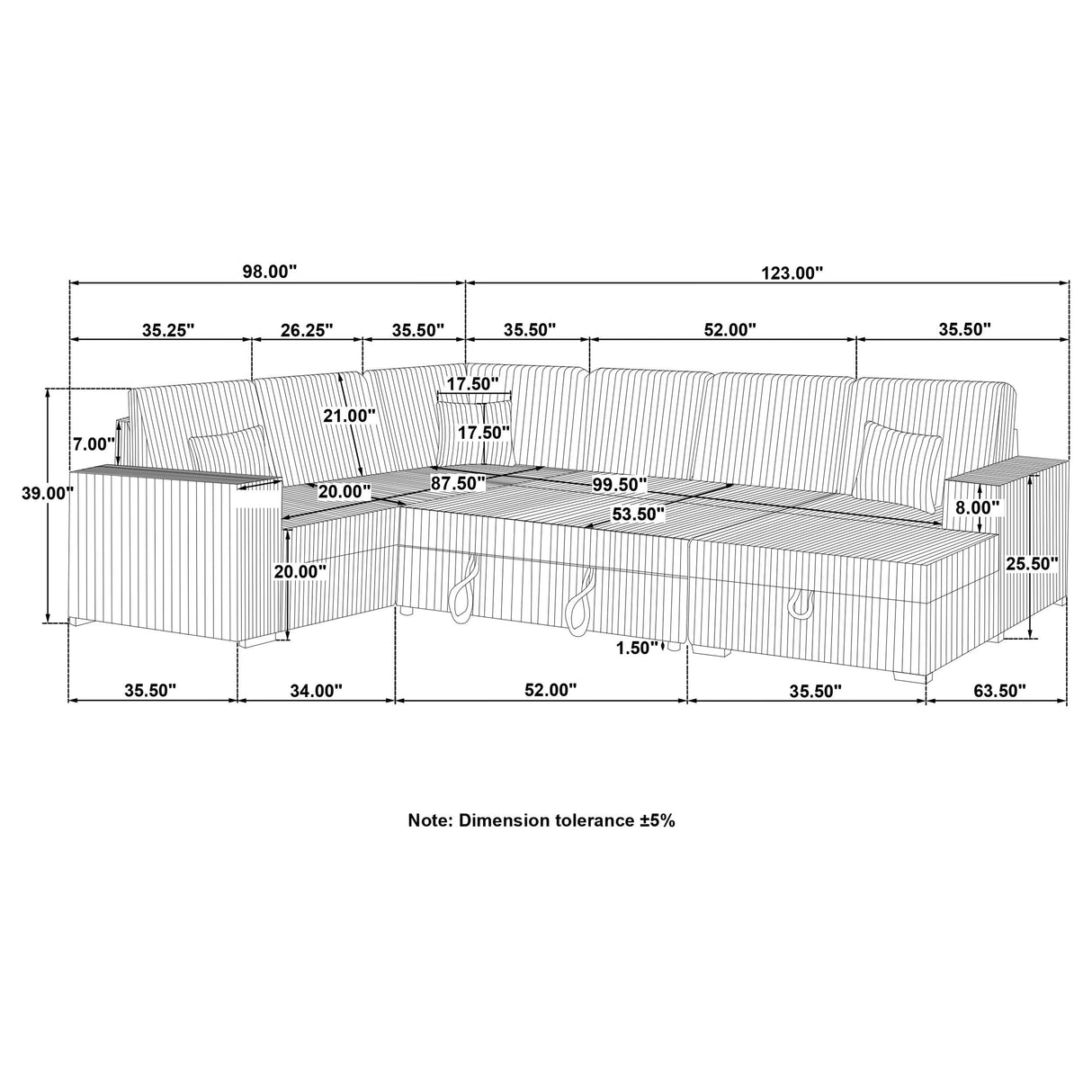 Devonshire Black Sleeper Sectional Sofa Storage Chaise by Coaster at Eve Furniture