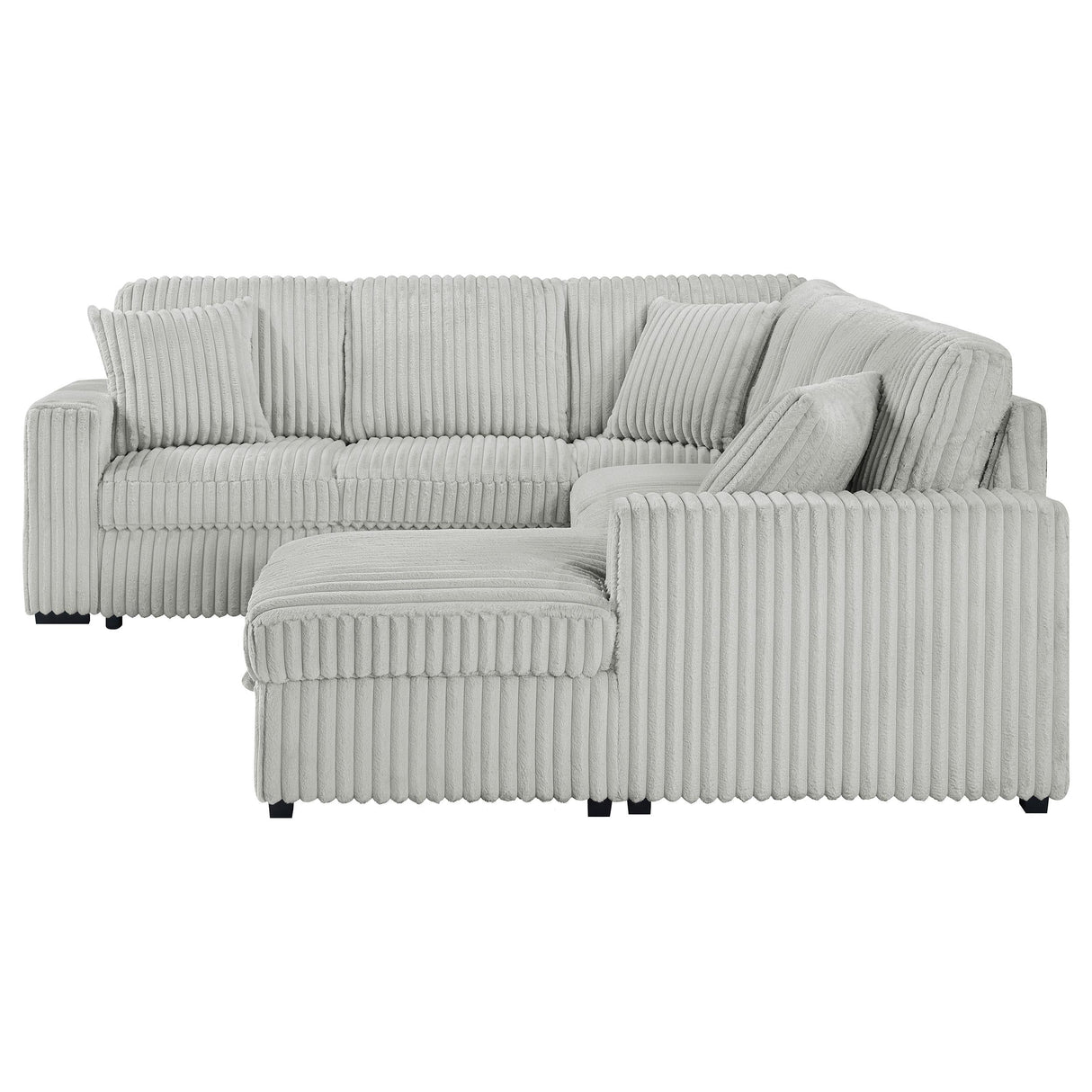 Devonshire Gray Sleeper Sectional Sofa Storage Chaise by Coaster at Eve Furniture
