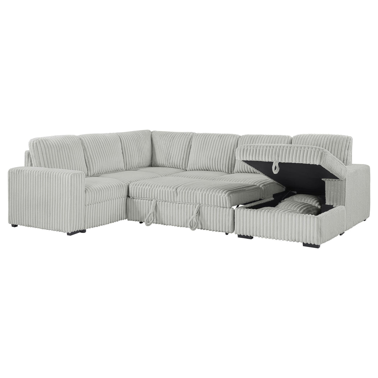 Devonshire Gray Sleeper Sectional Sofa Storage Chaise by Coaster at Eve Furniture