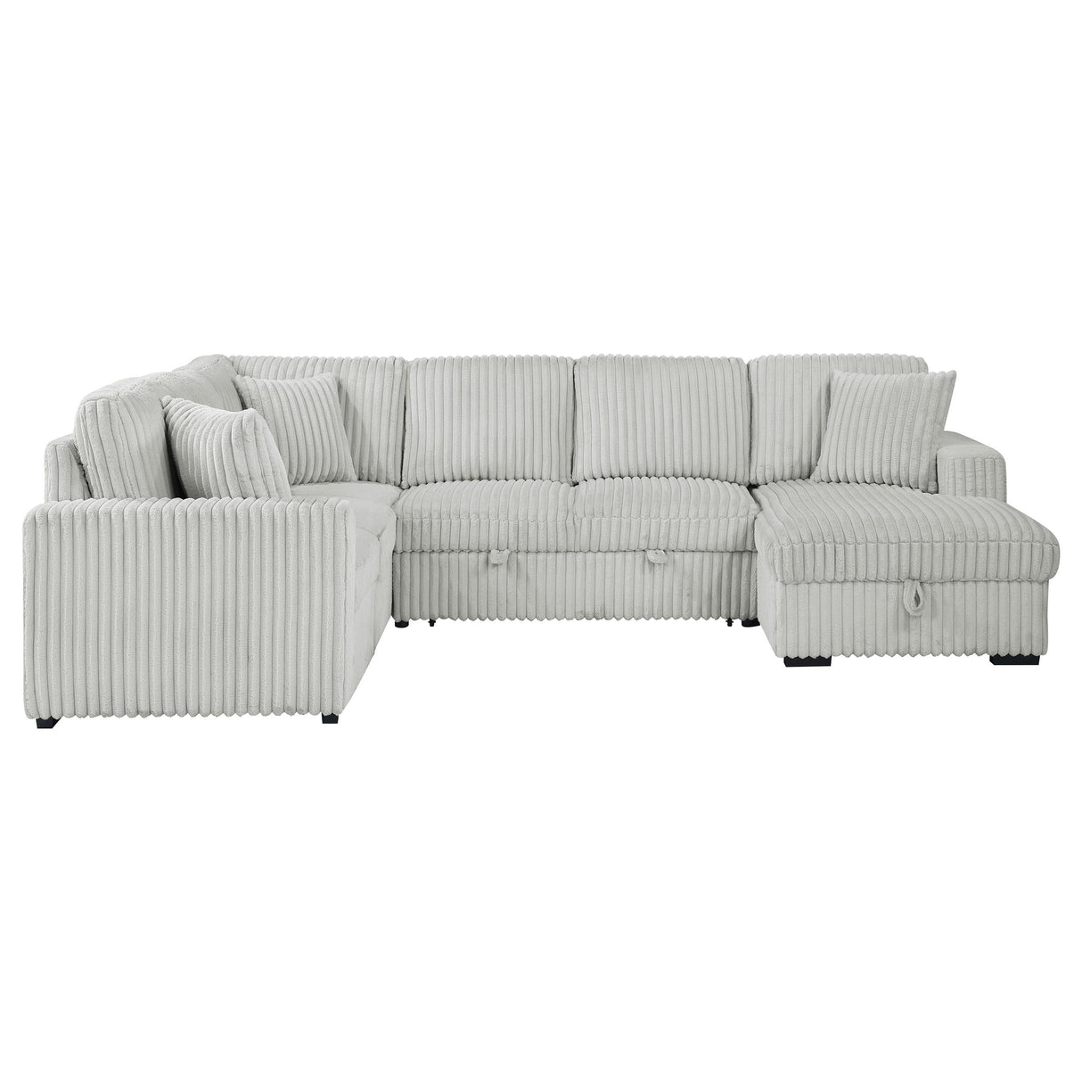 Devonshire Gray Sleeper Sectional Sofa Storage Chaise by Coaster at Eve Furniture