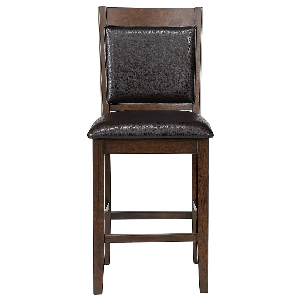 Dewey Brown/Walnut Upholstered Counter Height Chairs with Footrest, Set of 2 by Coaster at Eve Furniture