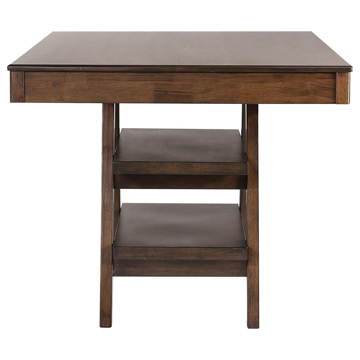 Dewey Walnut 2-Drawer Counter Height Table with Open Shelves by Coaster at Eve Furniture