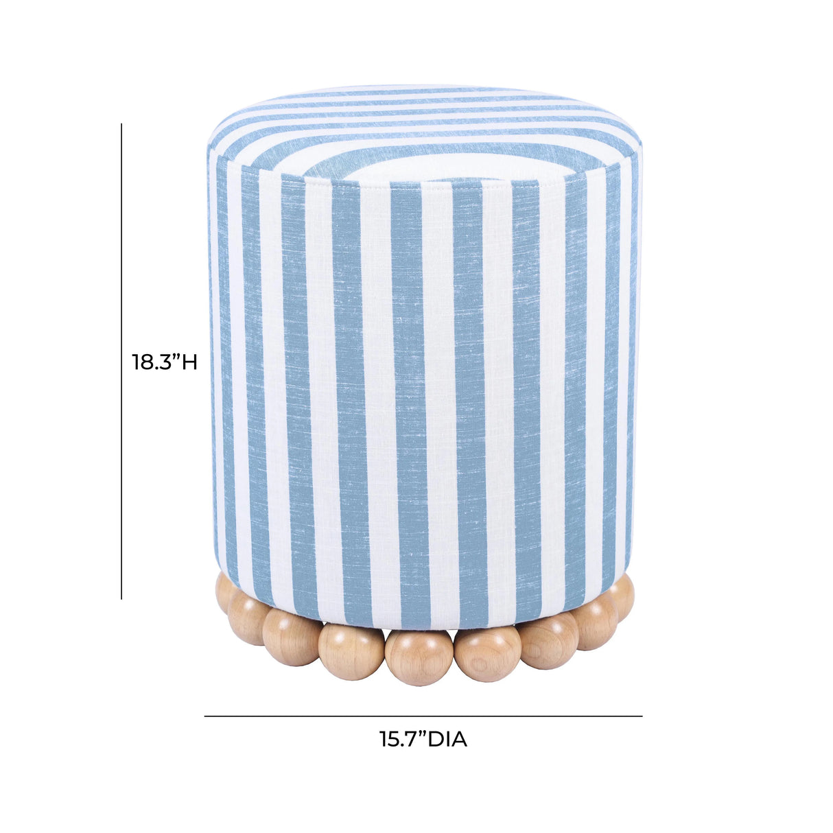 Dex Striped Linen Ottoman by TOV Furniture at Eve Furniture